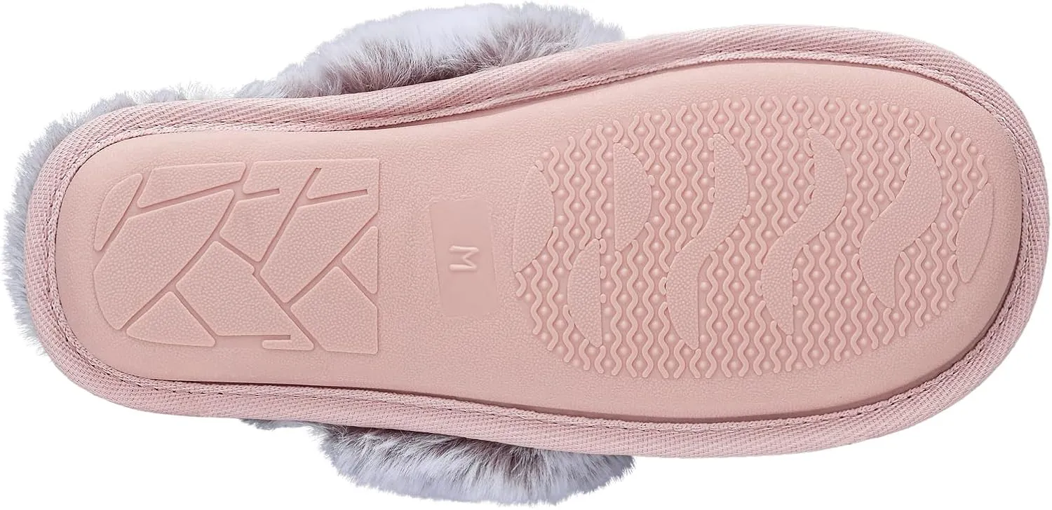 Slippers for Women Indoor,Fluffy Non-Slip Slippers for Men Indoor,Warm Cozy Comfy Ladies Bedroom House slippers for Women
