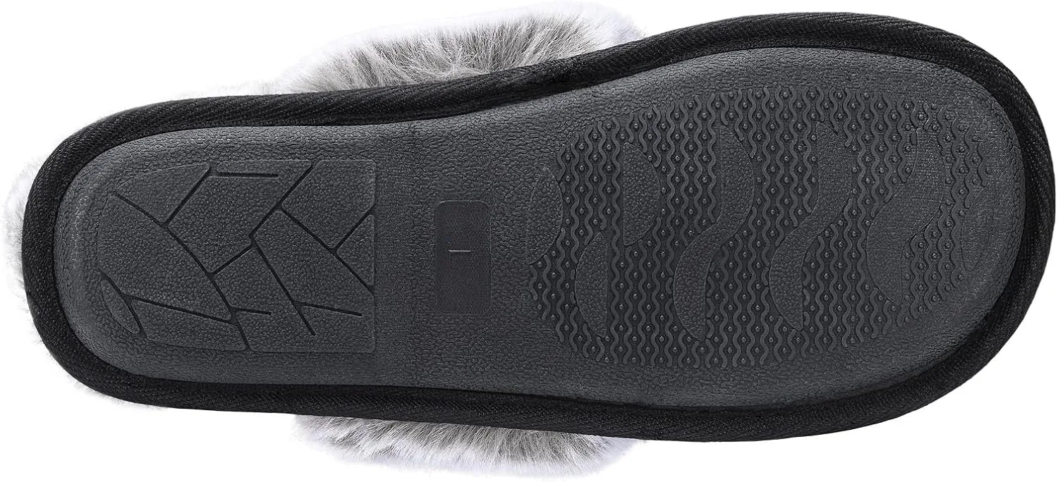Slippers for Women Indoor,Fluffy Non-Slip Slippers for Men Indoor,Warm Cozy Comfy Ladies Bedroom House slippers for Women