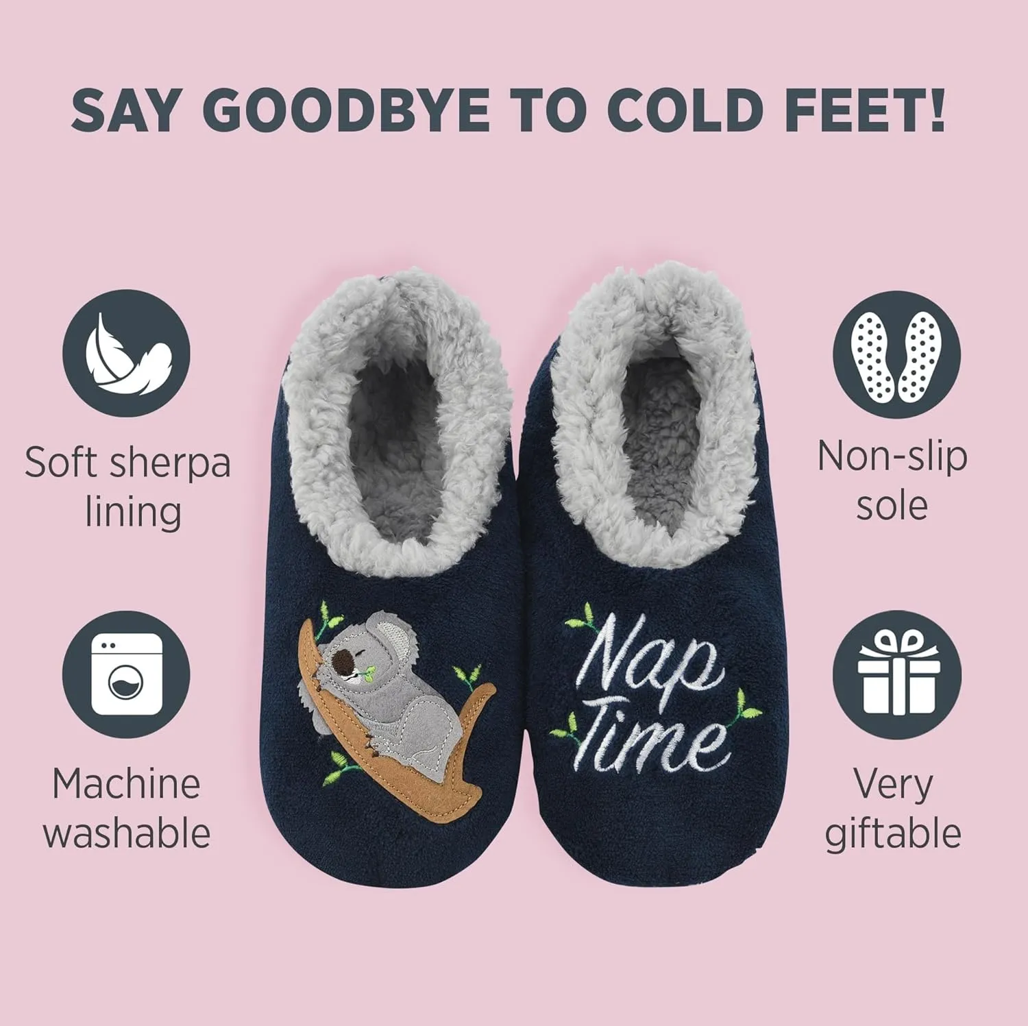 Snoozies Pairable Slipper Socks - Slippers for Women, Non-Slip Fuzzy Slipper Socks