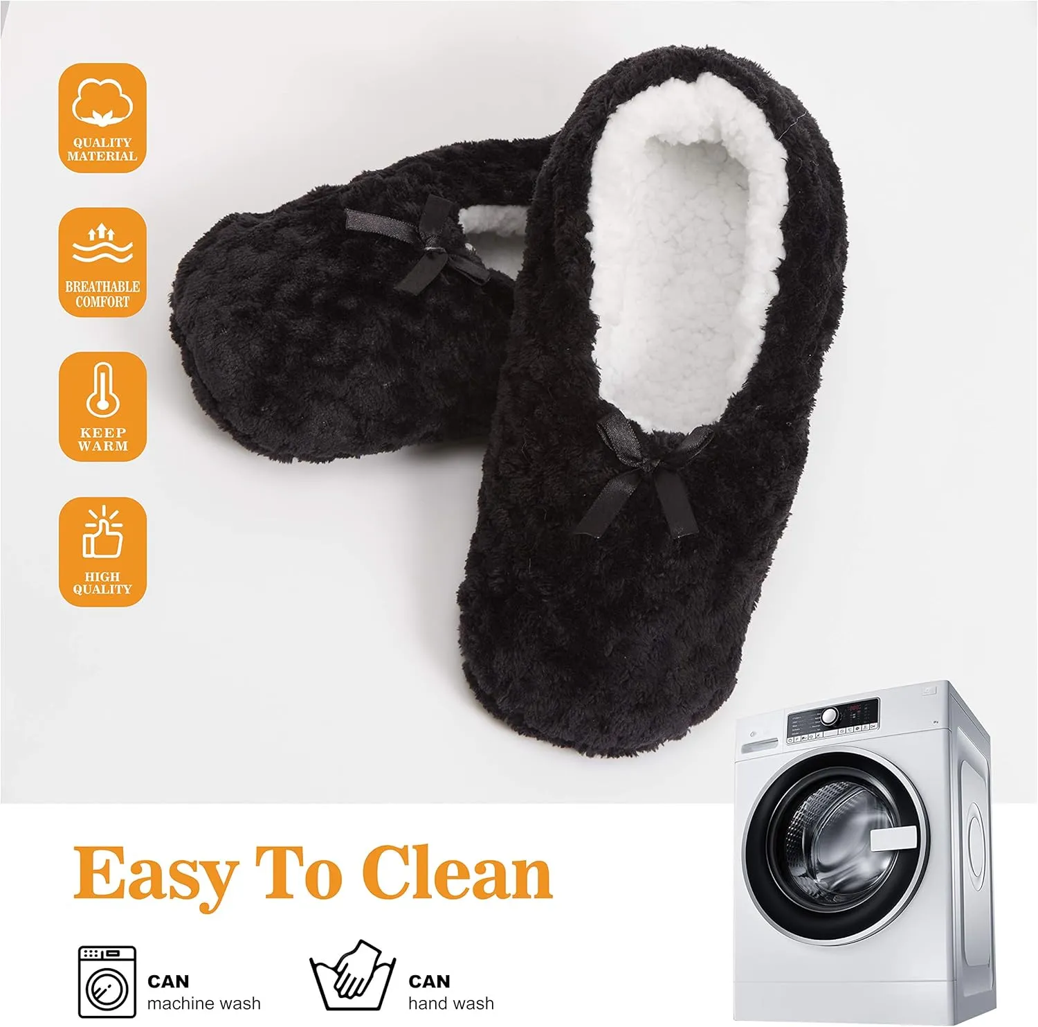 Soft Slipper Socks Warm Cozy Fuzzy Sleeper Non-Slip Sole Lined Socks for Women Home Spa Hotel