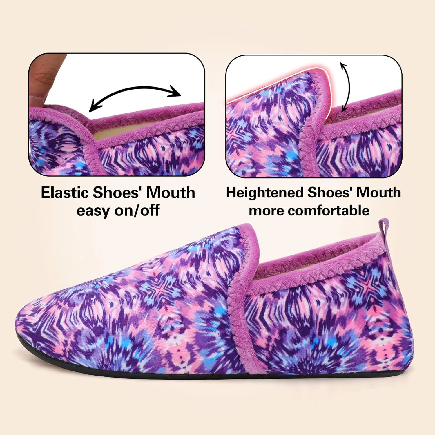 Spesoul Slippers for Women Men Furry Indoor House Shoes Soft Rubber Sole Slipper Socks Slip On House Slippers for Bedroom Home Office Travel Yoga