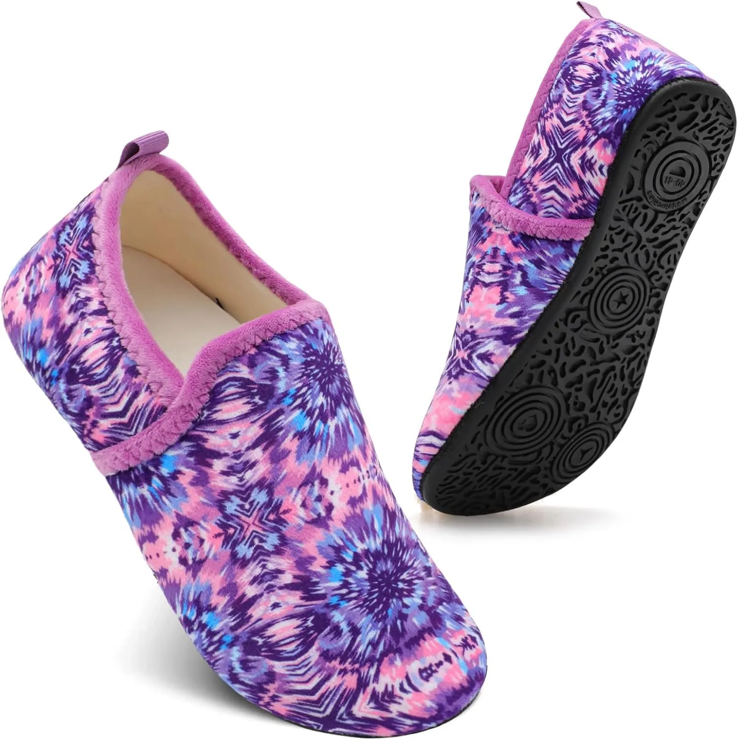 Spesoul Slippers for Women Men Furry Indoor House Shoes Soft Rubber Sole Slipper Socks Slip On House Slippers for Bedroom Home Office Travel Yoga
