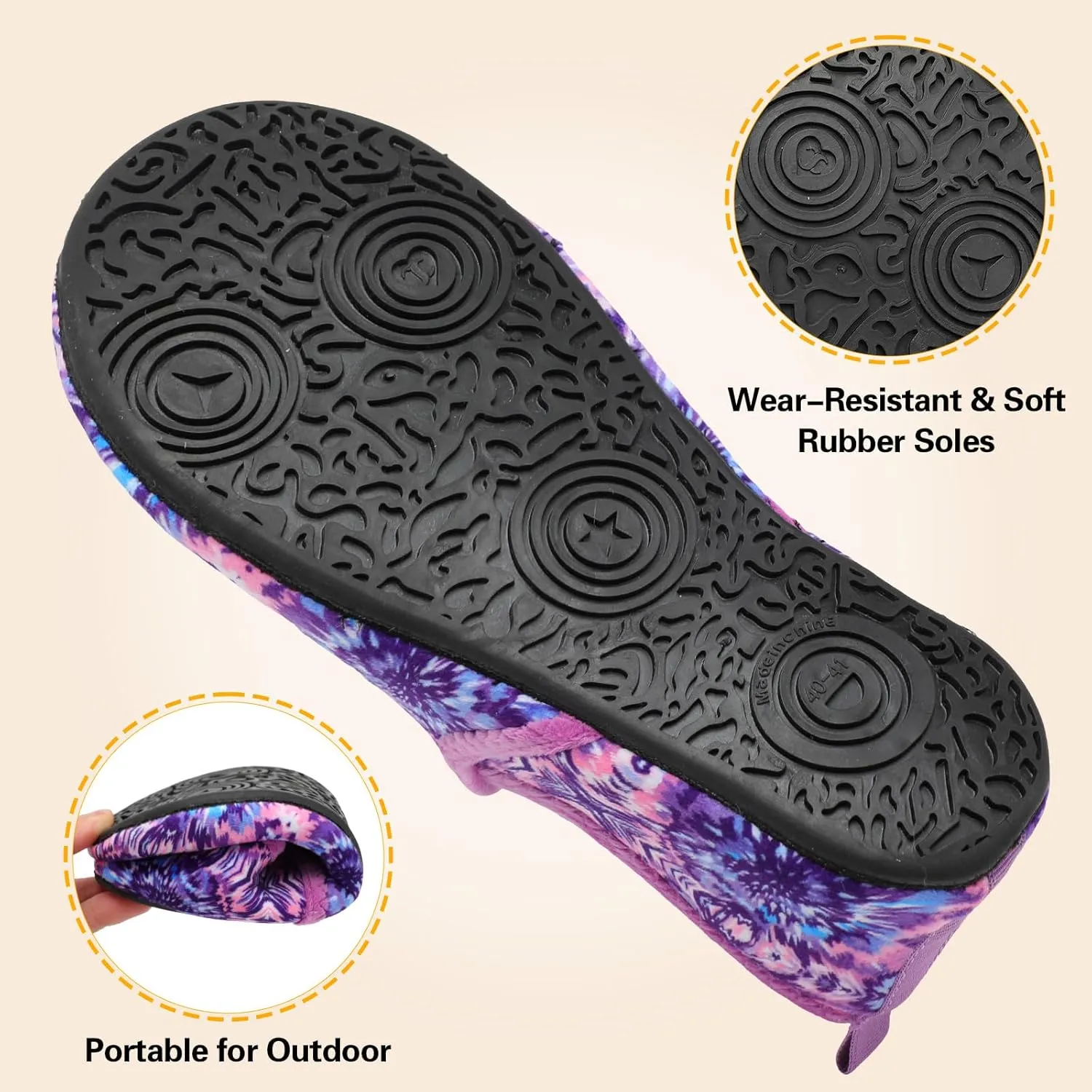 Spesoul Slippers for Women Men Furry Indoor House Shoes Soft Rubber Sole Slipper Socks Slip On House Slippers for Bedroom Home Office Travel Yoga