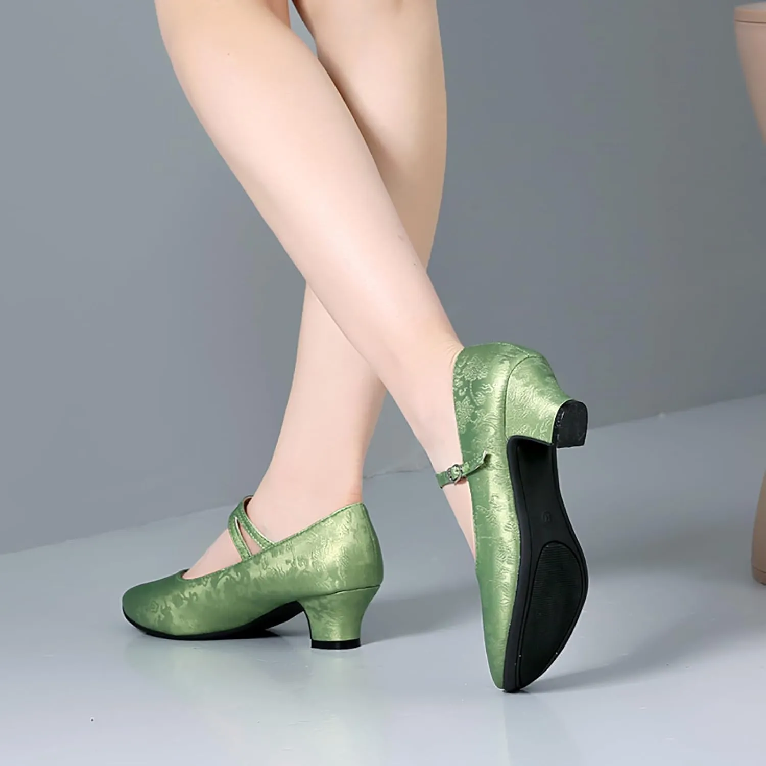 SWDZM Women's Ballroom Latin Dance Shoes Closed Toe Comfortable Low Heel Dress Shoes