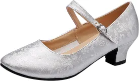 SWDZM Women's Ballroom Latin Dance Shoes Closed Toe Comfortable Low Heel Dress Shoes