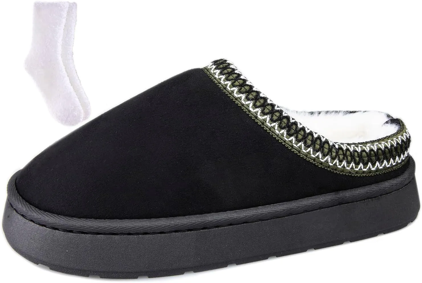 TOCONFFON Women's Fuzzy Cozy Warm Slippers Lightweight Platform House Slippers Fluffy Anti-Skid Plush Memory Foam Indoor Outdoor Home Shoes