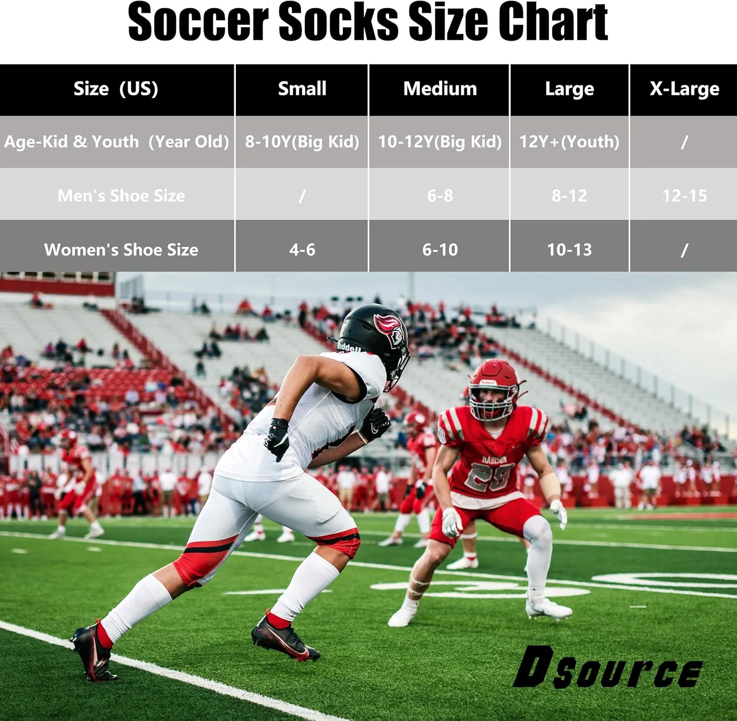 Unisex Soccer Socks, Knee High Solid Baseball Football Sports Team Socks
