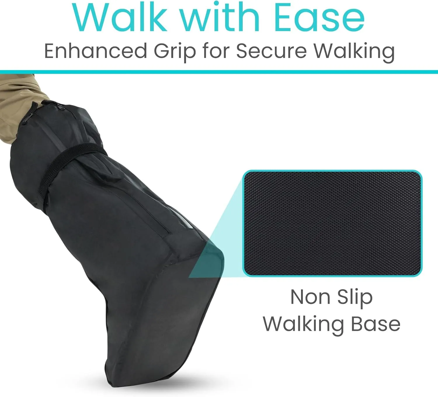 Vive Walking Boot Cover Waterproof - for Medical Orthopedic Brace & Cast, Fractured Foot Accessories - Prevents Moisture, for Outdoor, Rain, Snow Protection - Non-Slip, Adjustable