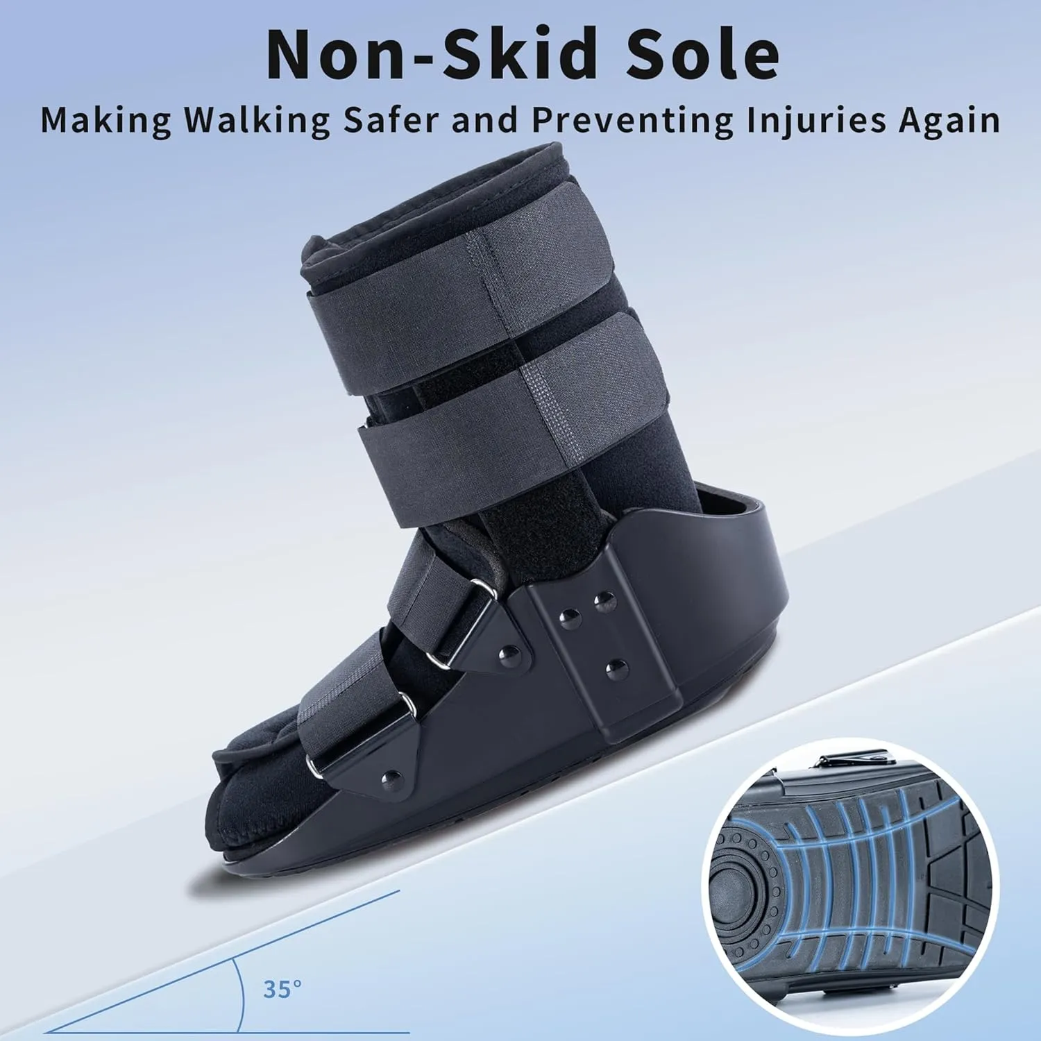 Walking Boot, Orthopedic Boot Fracture Boot for Sprained Ankle, Broken Foot, Achilles Tendonitis, Medium, Black