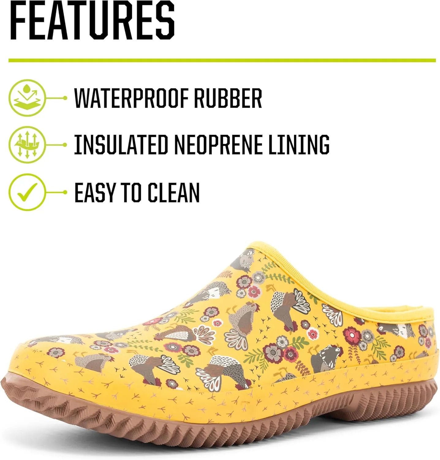 Western Chief Womens Waterproof Clog with Neoprene Lining and Rubber Outsole - Perfect for Garden and Outdoor Wear
