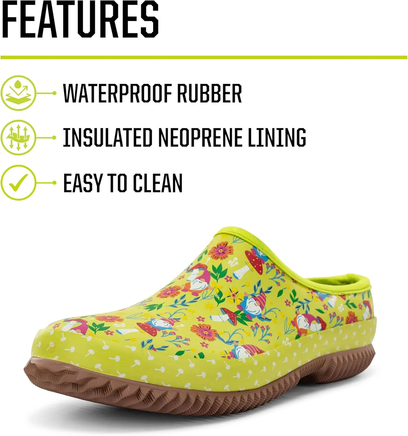 Western Chief Womens Waterproof Clog with Neoprene Lining and Rubber Outsole - Perfect for Garden and Outdoor Wear