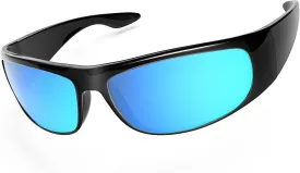 WISTON Wrap Around Sunglasses for Men Women Super Dark Blackout Sunglasses for Sensitive Eyes UV400 Protection W8005
