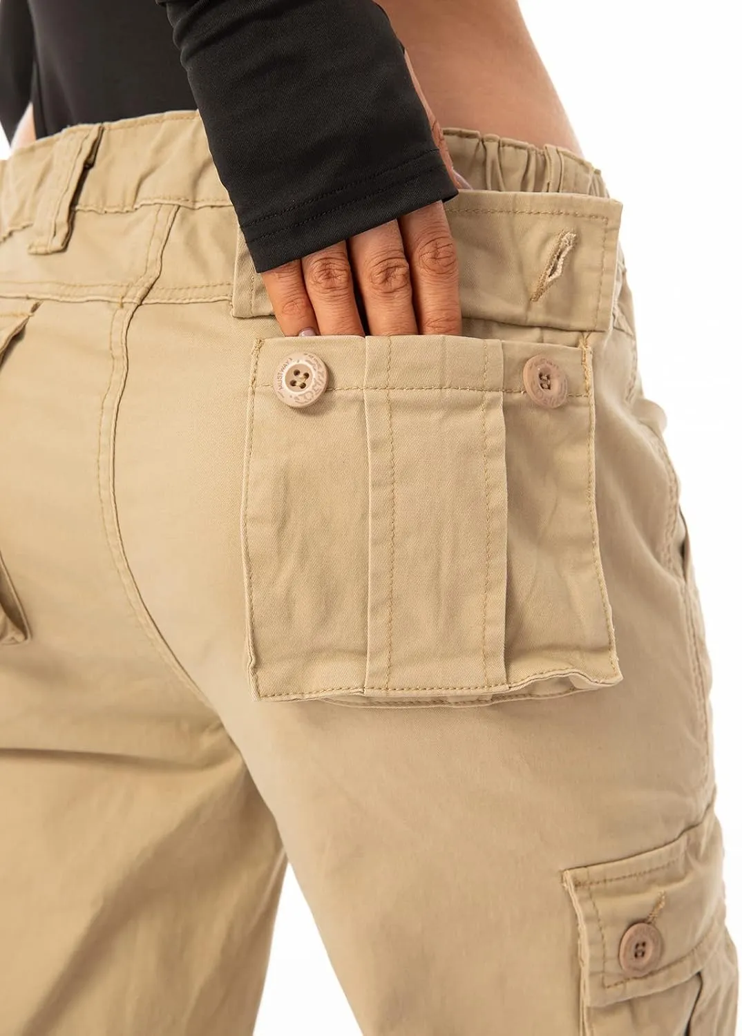 Women's Cotton Casual Military Army Cargo Combat Work Pants with 8 Pocket