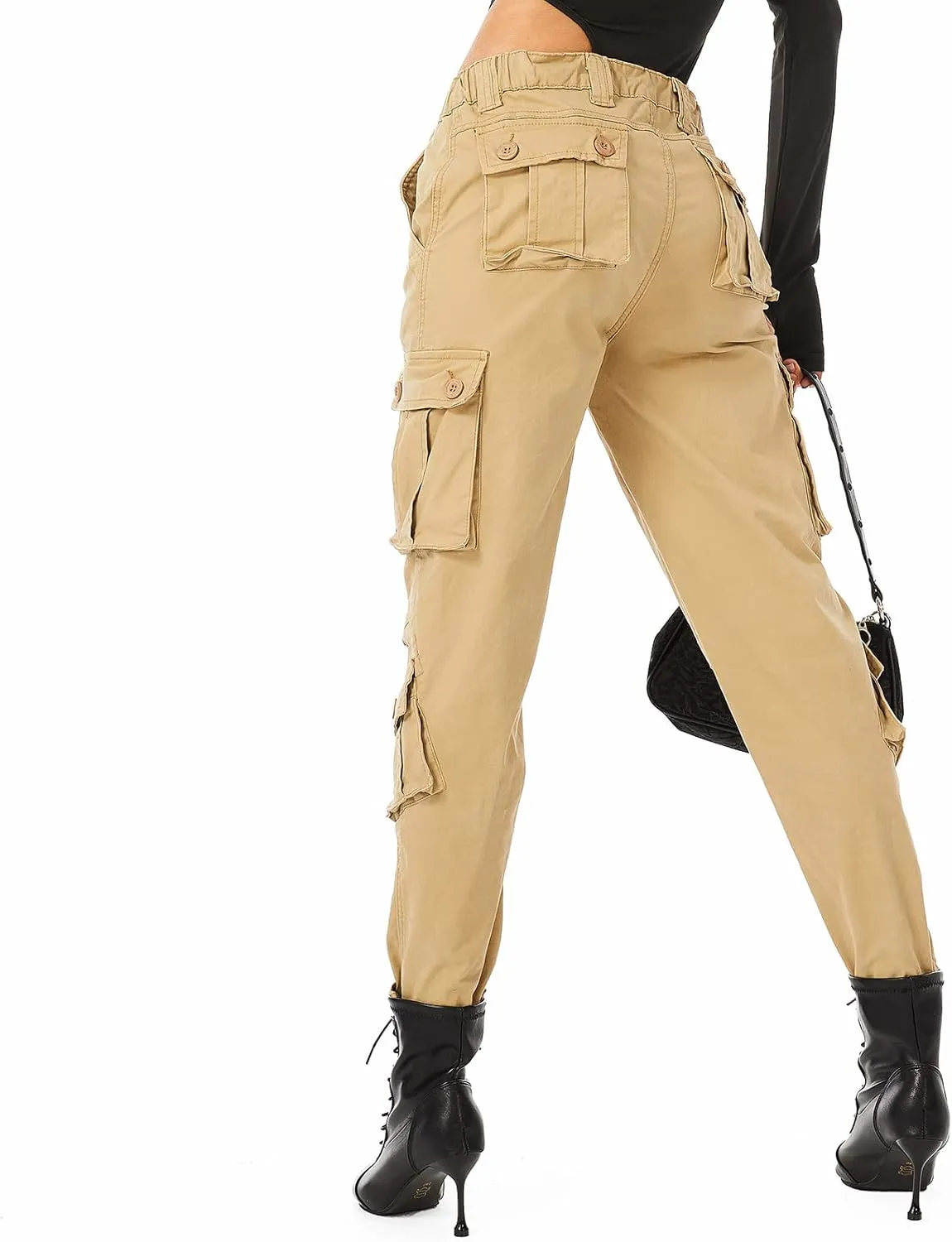 Women's Cotton Casual Military Army Cargo Combat Work Pants with 8 Pocket