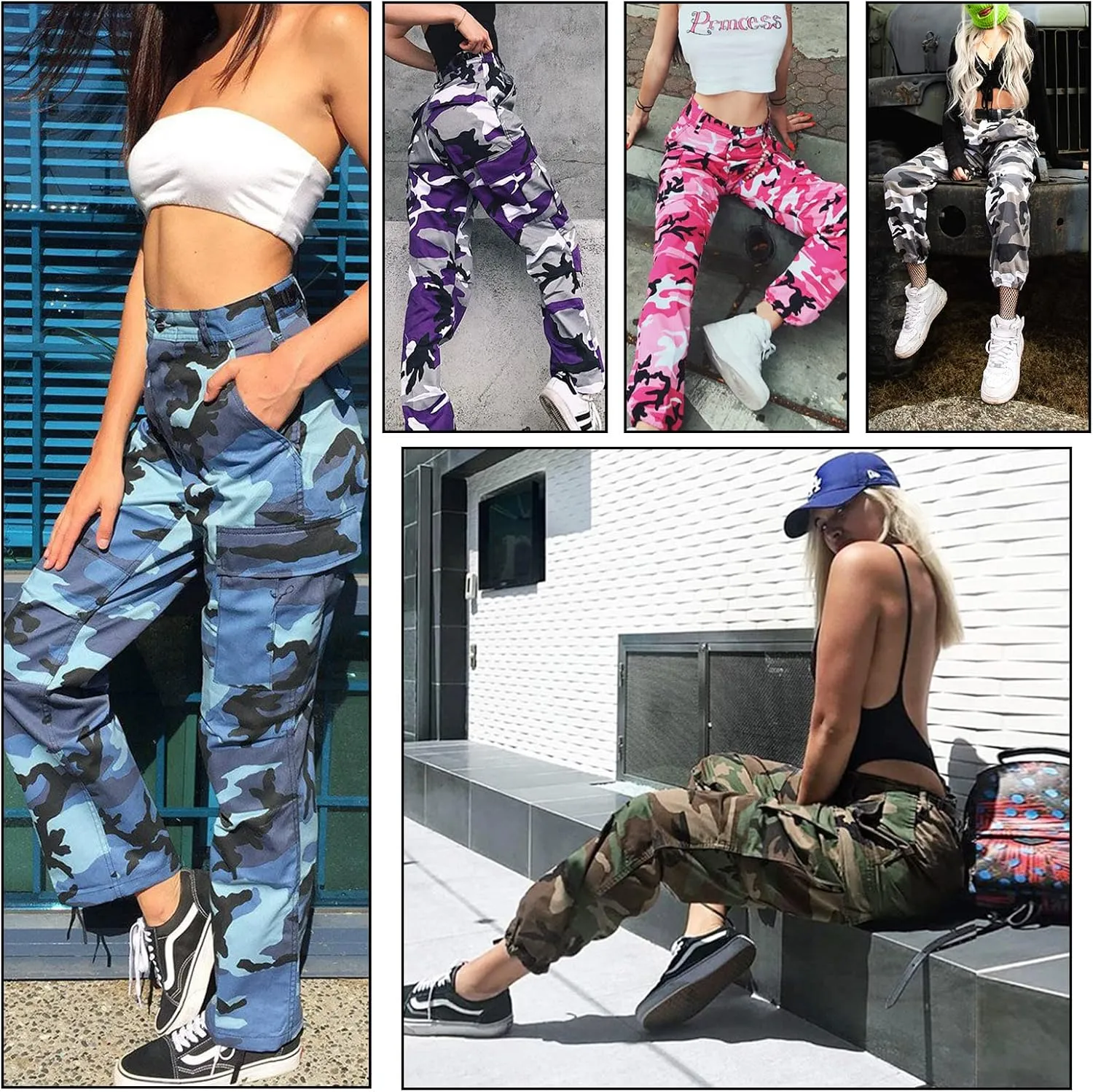 Women's Cotton Casual Military Army Cargo Combat Work Pants with 8 Pocket