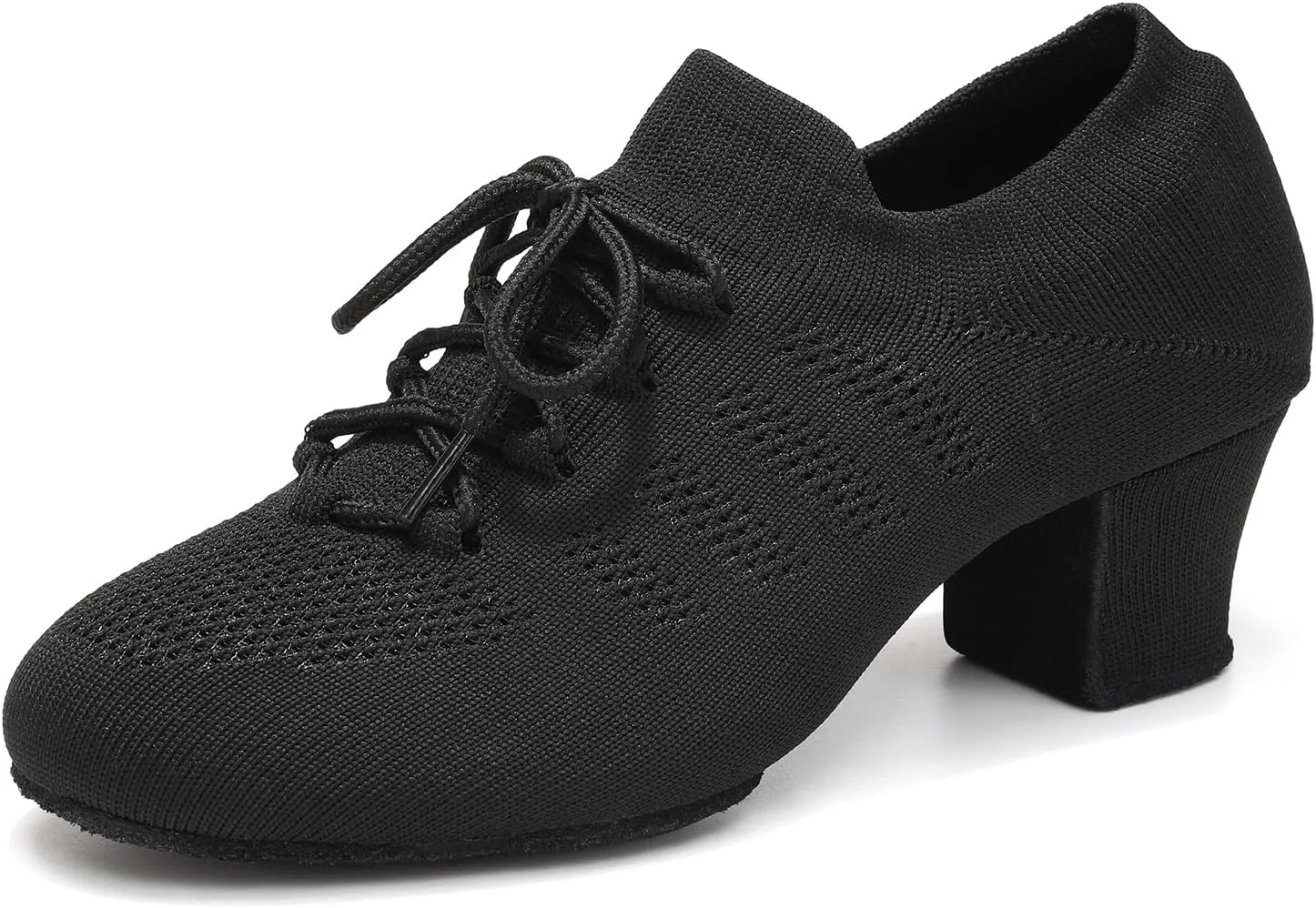 Women's Dance Shoes Practice Close Toe Salsa Ballroom Lace-up Split-Sole Latin Jazz Teaching Shoes