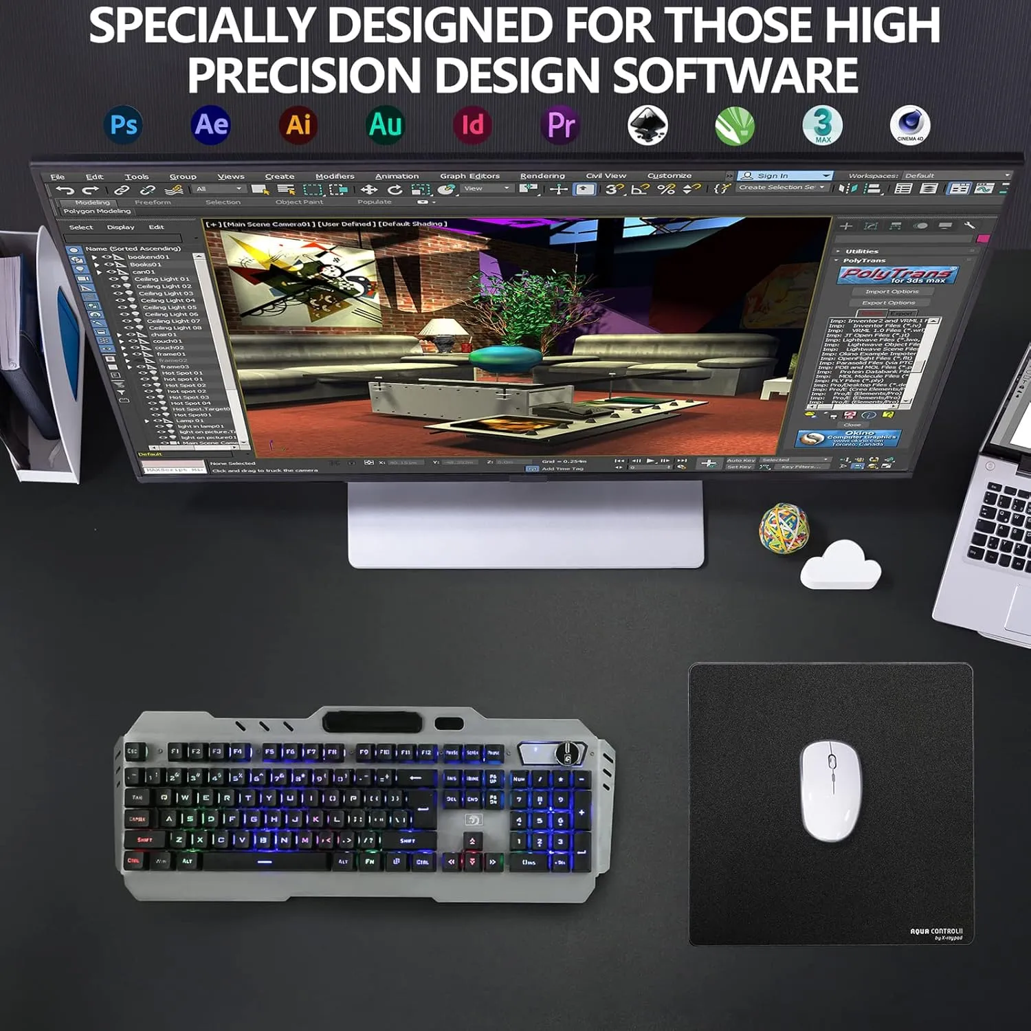 X-Raypad Aqua Control 2 Gaming Mouse Pad, Ultra-High Precision Mouse Pad with Perfect Speed and Control Capability, Consistent X and Y Glide, Designed for Fps Players with Low DPI Requirements