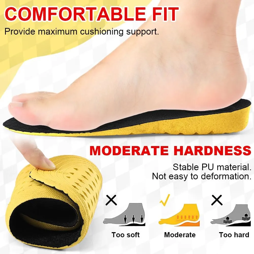 XINIFOOT Soft Breathable Height Increase Sports Shoe Insoles, Elastic Shock Absorbing Mesh Holes Replacement Inserts for Men and Women (3 cm Height, 1 Pair)