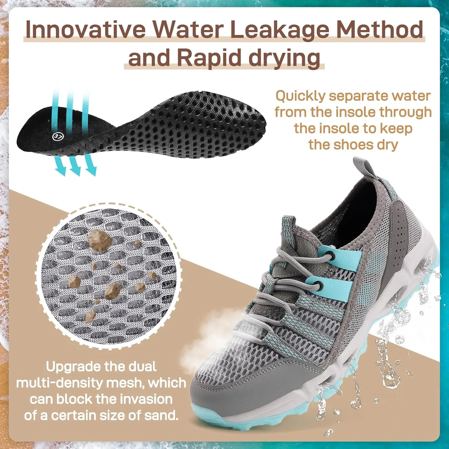 ziitop Womens Hiking Water Shoes for Women Quick Dry Outdoor Sport Sneakers Non Slip Lightweight Breathable Summer Trekking and Walking Climbing Shoe