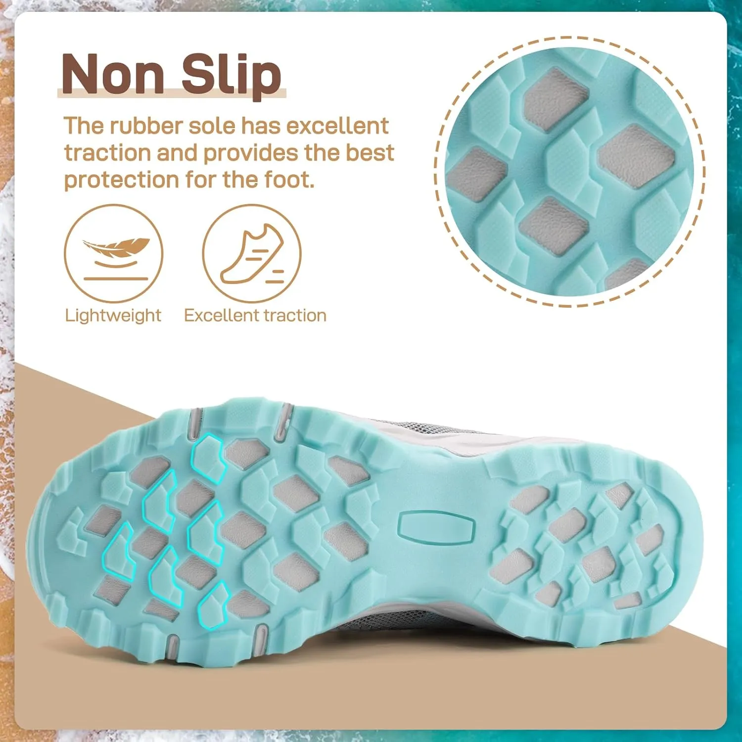ziitop Womens Hiking Water Shoes for Women Quick Dry Outdoor Sport Sneakers Non Slip Lightweight Breathable Summer Trekking and Walking Climbing Shoe